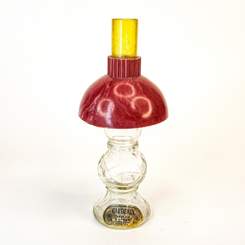 Vintage 1940s Lander Gardenia 4" Mini Oil Lamp Perfume Bottle w/ Bakelite Shade