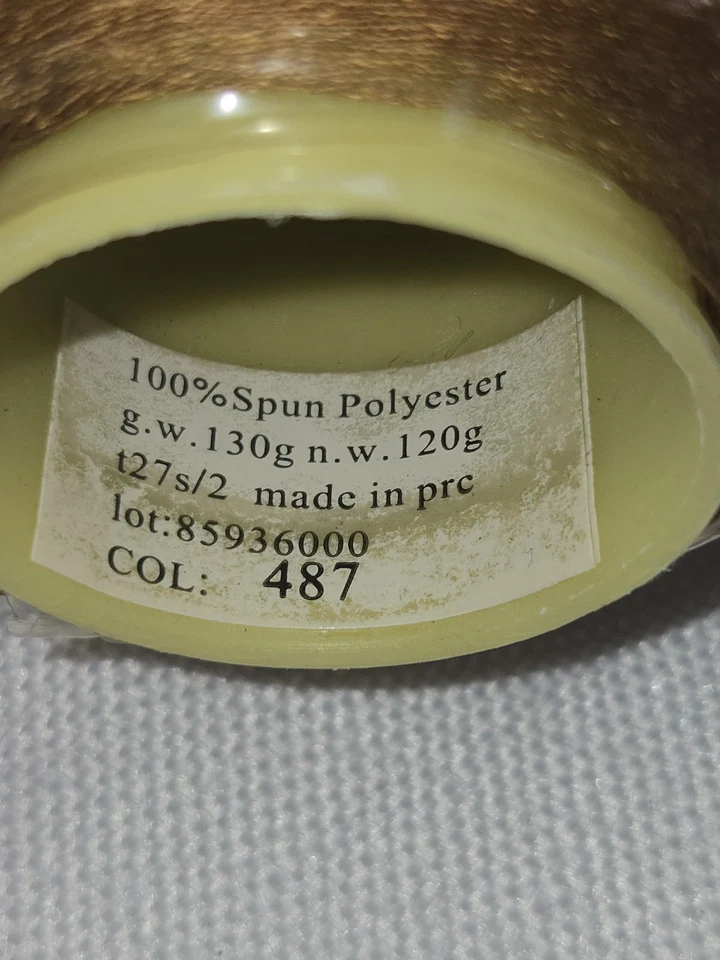 Lote de 3 carretes grandes marrón #487 color t27s/2 hilo de coser/cono 130 g Foto 4 de 4