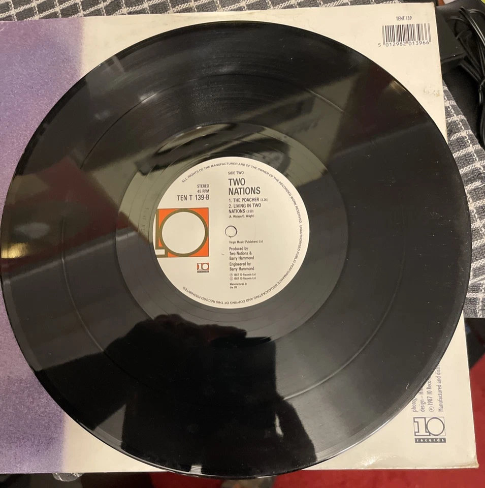 Two Nations - Living In Two Nations 12" Vinyl Record 1987 10 Records - Image 3 of 4
