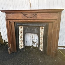 Antique Victorian/Edwardian Wooden Fireplace Surround Period Feature – Reclaimed