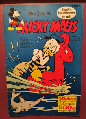 Micky Maus Nr. 28 / 1968 mit dem Gutschein und den Sammelbildern !!