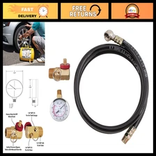 Air Tank Repair Kit with Safety Valve, Pressure Gauge & 4ft Hose Assembly - Port