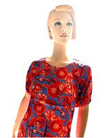 Souls By Eywasouls Damen-Shirt Orange-Blau Gemustert 1/2 Arm Gr. 34 Neu