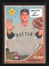 1962 Topps #368 Bob Tillman Boston Red Sox Rookie PR ** WRITING ON FRONT **
