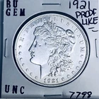 1921 BU GEM MORGAN SILVER DOLLAR UNC MS+++ U.S. MINT RARE COIN 7798