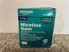 Amazon Basic Care Nicotine Polacrilex Gum 2 mg Arctic Mint Exp 02/26 - FREE SHIP