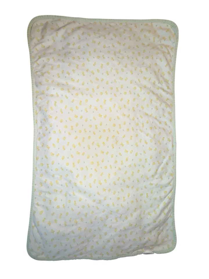 Carters Just One Year婴儿毯黄色鸭绿色条纹棉质 — 第 3/4 张图片