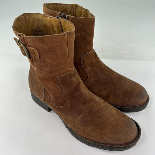Born Eila braune abgenutzte Wildlederstiefel US 8,5 M Reißverschluss Stiefelette bequeme Schuhe - Bild 4 von 14