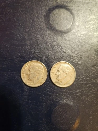 1959 D & 1960 D ROOSEVELT DIME - MIXED CONDITION 4R