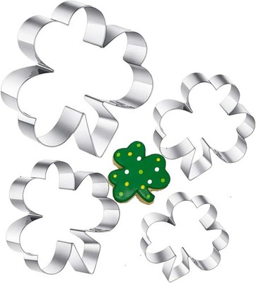 Clover Cookie Cutter Set, 4-Piece St. Patrick's Day Shamrock Cookie 4p-clover