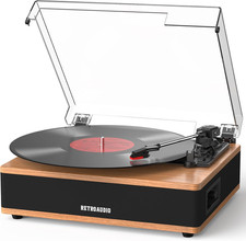 Vinyl Record Player Bluetooth Turntable with Built in Stereo Speakers Belt Drive