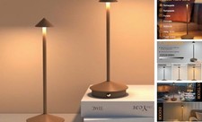2 Pack LED Rechargeable Cordless Table Lamps,Portable Outdoor 5000mAh 2 Brown