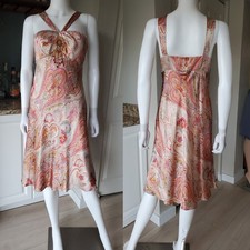 INC International Concepts Size 6 100% Silk Paisley Print Sleeveless Midi Dress