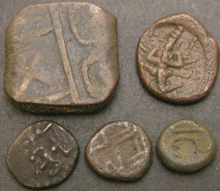 INDIA Mixed lot of 5 copper coins 1292 ¤