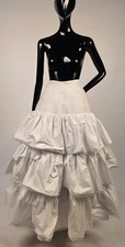 VINTAGE 1950  S TRIPLE RUFFLE COTTON PETTICOAT W CUTE LABEL FR MUSEUM DEACCESSION