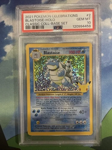 2021 POKEMON CELEBRATIONS CLASSIC COLLECTION #2 BLASTOISE HOLO PSA 10 2/102