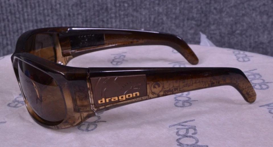 Vintatge DRAGON ALLIANCE Sunglass Wrap Large Frame Tortise Shell Look Branding - Image 4 of 4