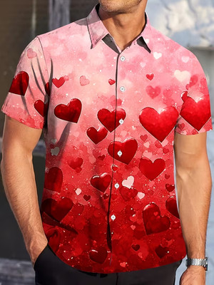 Red and Pink Heart Valentine Day - 3D Hawaiian Shirt - Adults & Youth