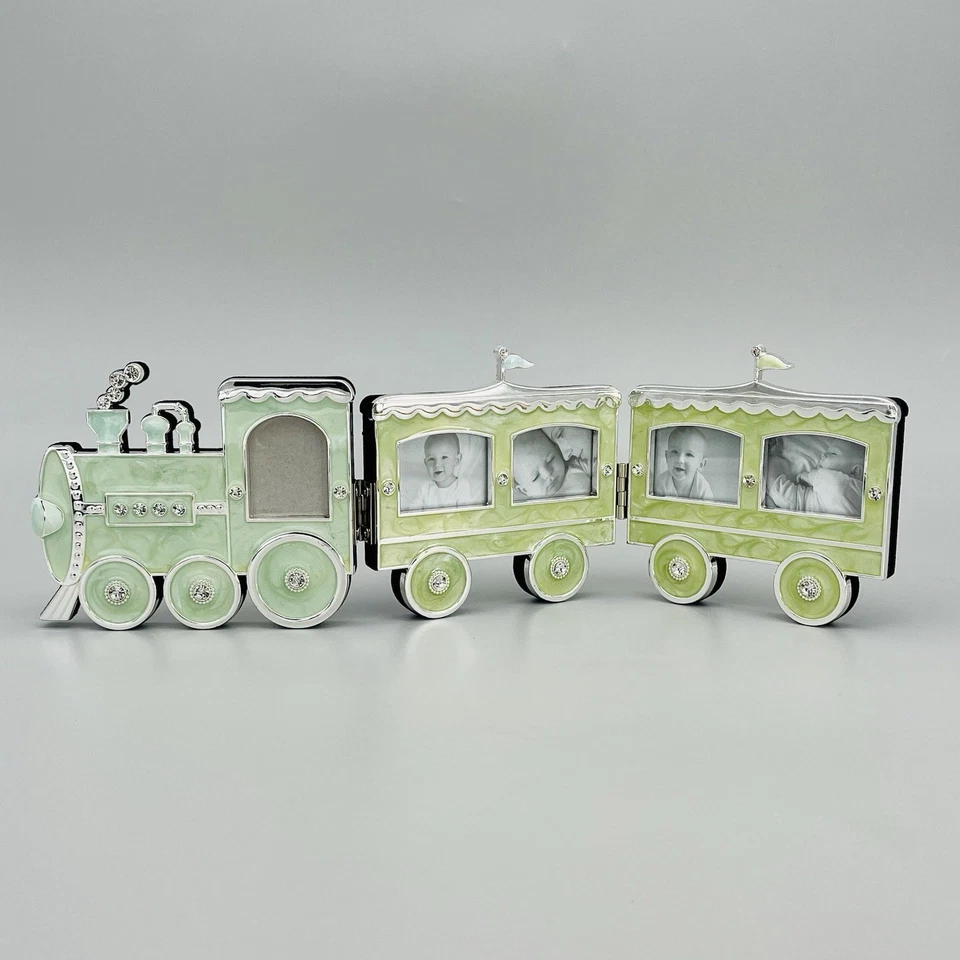 Choo-Choo Tren Foto Collage Marco Esmalte Verde Estrás Baby Shower Regalo TR Foto 4 de 4
