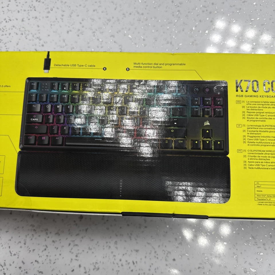 Corsair K70 Core TKL Wireless Gaming Keyboard - Black - Image 2 of 3
