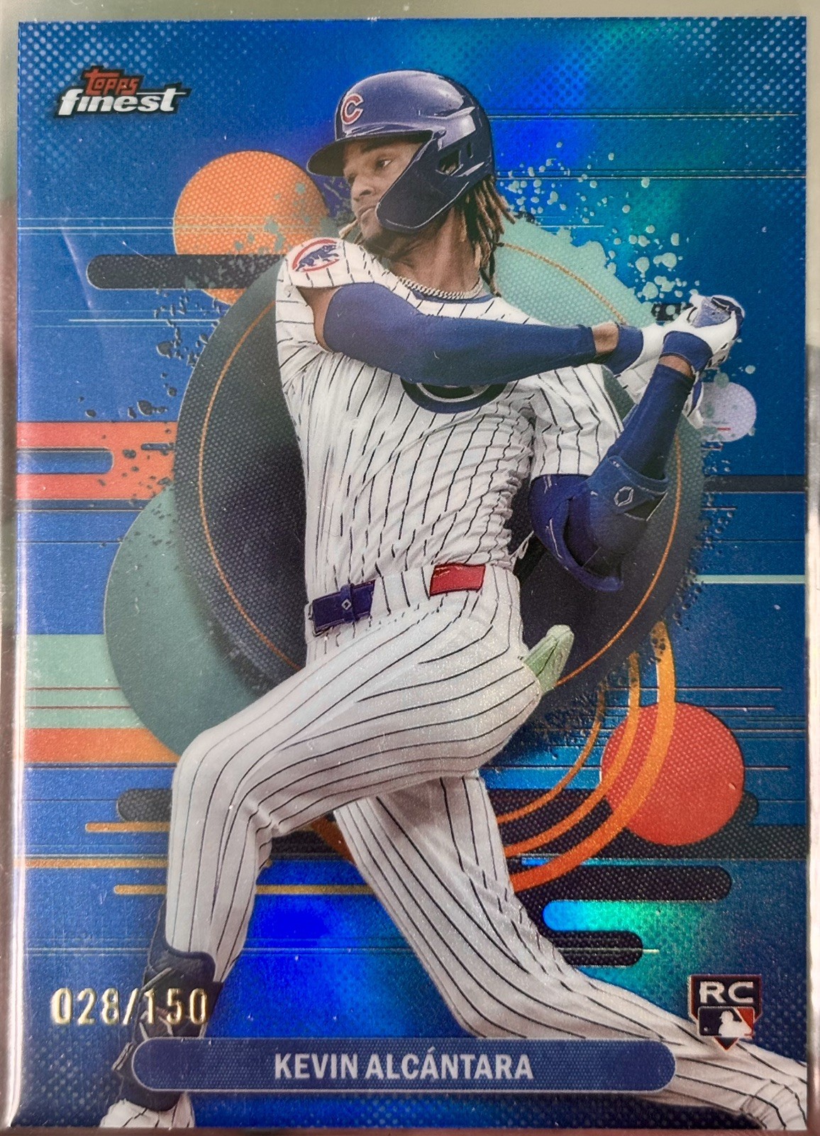 2025 Topps Finest #167 Kevin Alcantara Uncommon Blue #28/150 RC Cubs Color Match