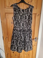 Womens Nude Black Net Evening Dress Size 18 Formal Party Occasion Sleeveless