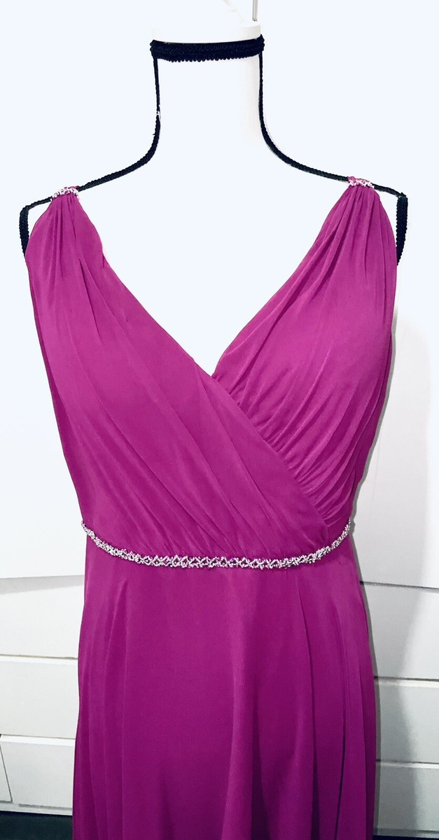 mulberry chiffon bridesmaid dress Mulberry Chiffon Layers A-Line V-Neck Long Mother of The Bride Dresses main image 0