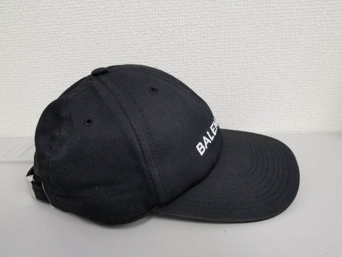 used BALENCIAGA Black Baseball Cap Canvas L Size 18132 | eBay