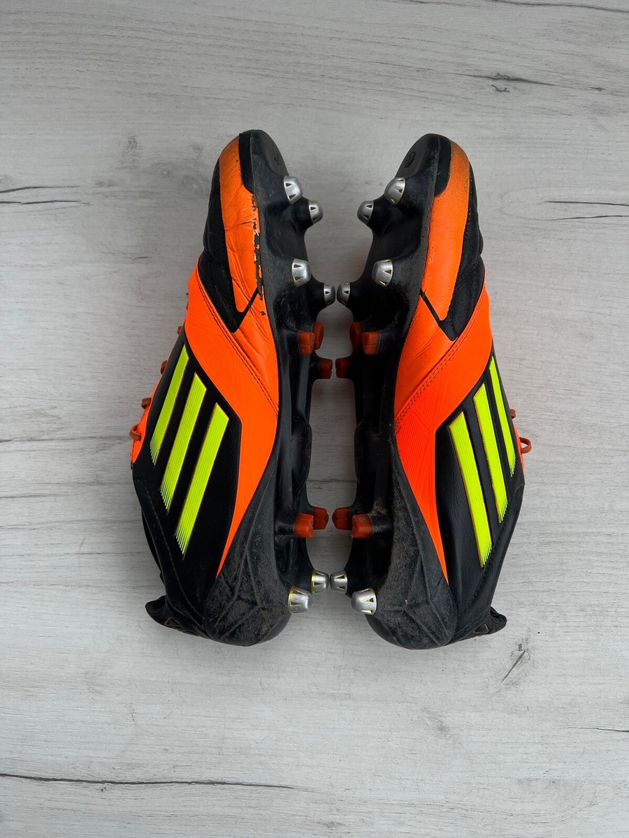 Adidas F50 Adizero Orange Black Leather Soccer Cleats Boots Rare