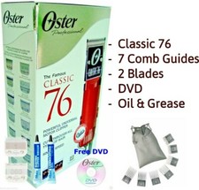 OSTER CLASSIC 76 Professional Hair Clipper 76076-010 -PLUS Universal 7 Comb Set