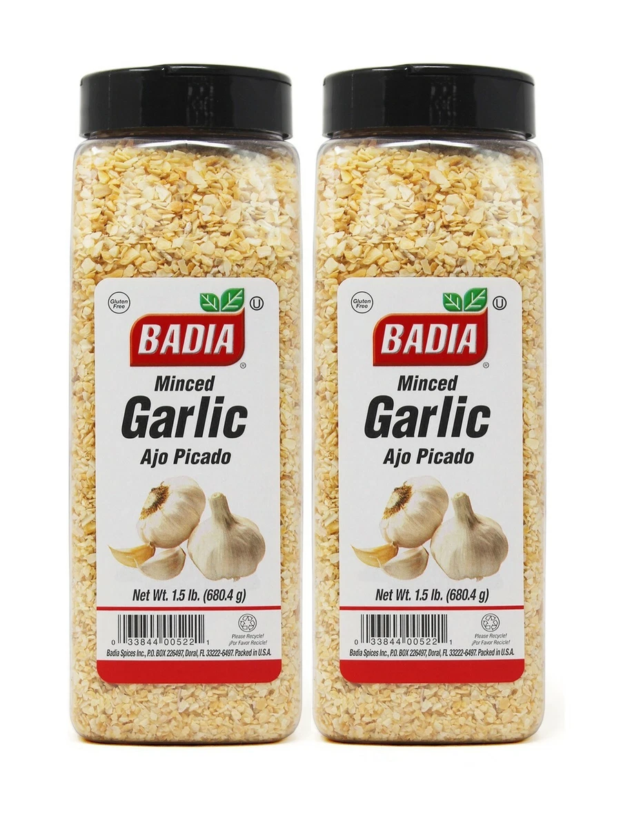 2 PACK Badia Minced Garlic Dried Flakes Ajo Picado Seco Kosher 2x1.5 Lb