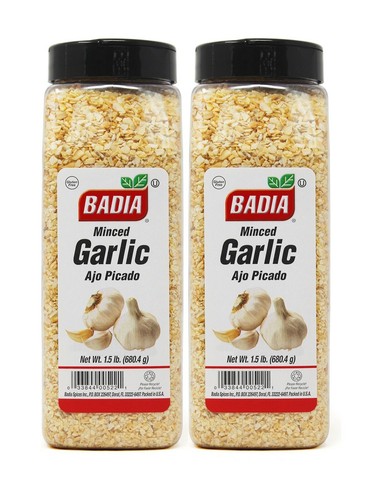 2 PACK Badia Minced Garlic/Dried/Flakes/Ajo/Picado/Seco/Kosher/2x1.5 Lb