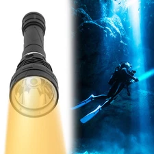 Dive Light, Compact Bright Diving Torch, Submersible Flashlight Yellow Light