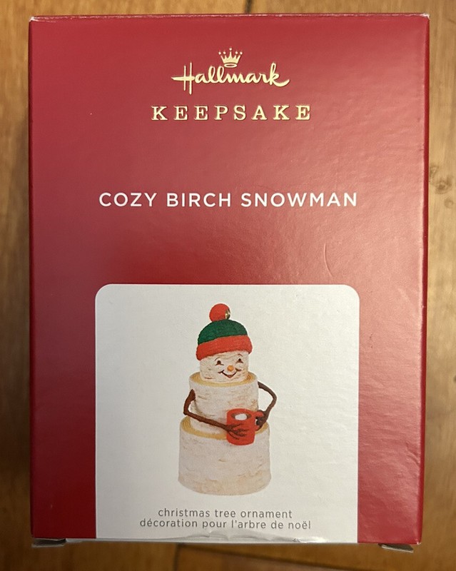2021 Hallmark Keepsake COZY BIRCH SNOWMAN Christmas Tree Ornament BRAND