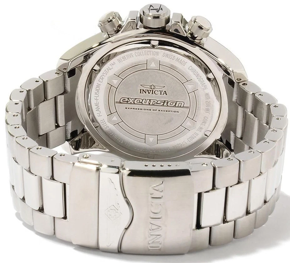 Invicta11002 Reserve Excursion Swiss Cronógrafo Plata y Oro Esfera S/S Estuche - Imagen 2 de 4