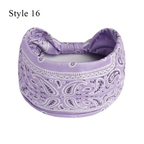 Paisley Stretch Hairbands Boho Flower Print Wide Headband Hair Accessories DIY - Picture 27 of 37