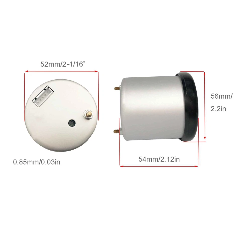 Medidor y sensor de prensa de combustible 2-1/16" 52 mm tintado 7 colores 0-140 PSI Foto 4 de 4