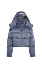 Trapstar Women’s Magnetic Trim Puffer - Dusty Blue, Size: Xs