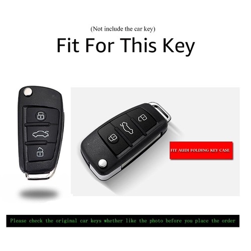 Leather Flip Car Key Case Fob Cover For Audi A1 A3 Q3 A4 A5 A6 A7 Q5 Q7 TT Blue - Picture 2 of 7