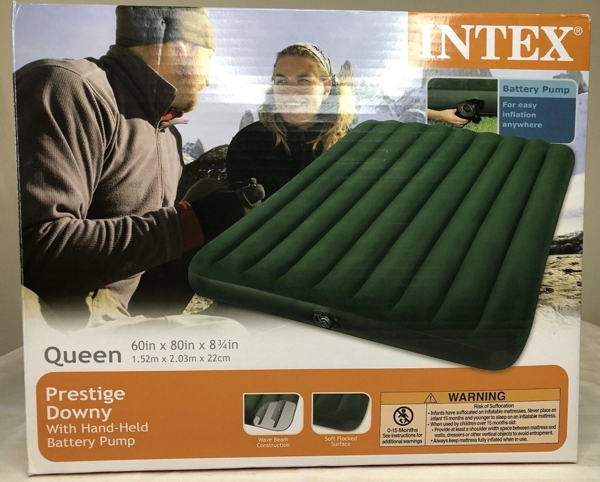 Intex prestige downy queen airbed with battery pump cheap