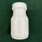 Vintage Tang Instant Drink Milk Glass Jar Embossed Daisies No Orange Cap 1970s