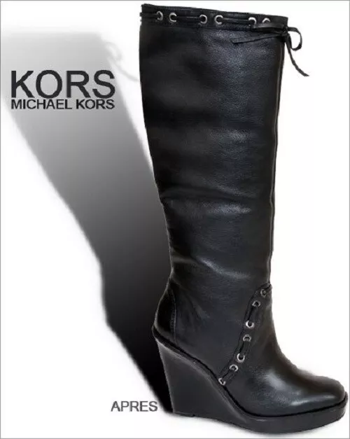 Michael kors sale black wedge boots