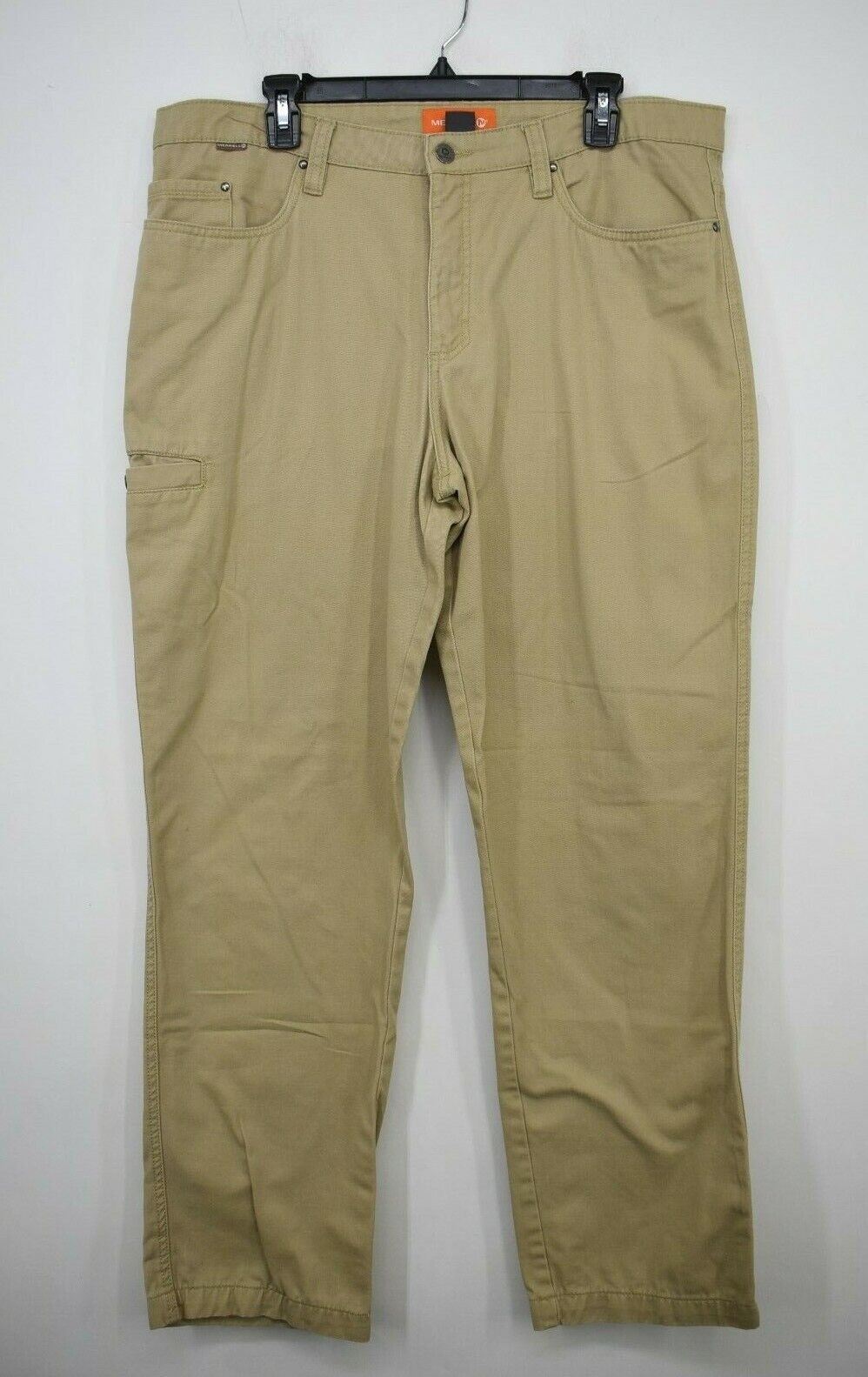 Jeans denim in cotone Merrell da uomo beige gamba dritta aderenti elasticizzati casual 36