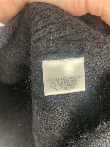 Maglione alpaca mohair gonna a tromba grande grigio antracite silenzioso lusso Corpcore - Foto 9 di 10
