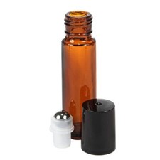 10ml Amber Glass Roll-on Bottles with Stainless Steel Roller Balls High Quality
