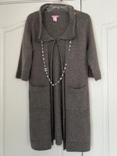 Pixie Hopkins size S Viscose Wool Cashmere Angora Soft Cardigan Brown!