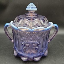 Vintage Limited Edition Westmoreland Glass Lilac Opalescent Cherry Biscuit Jar