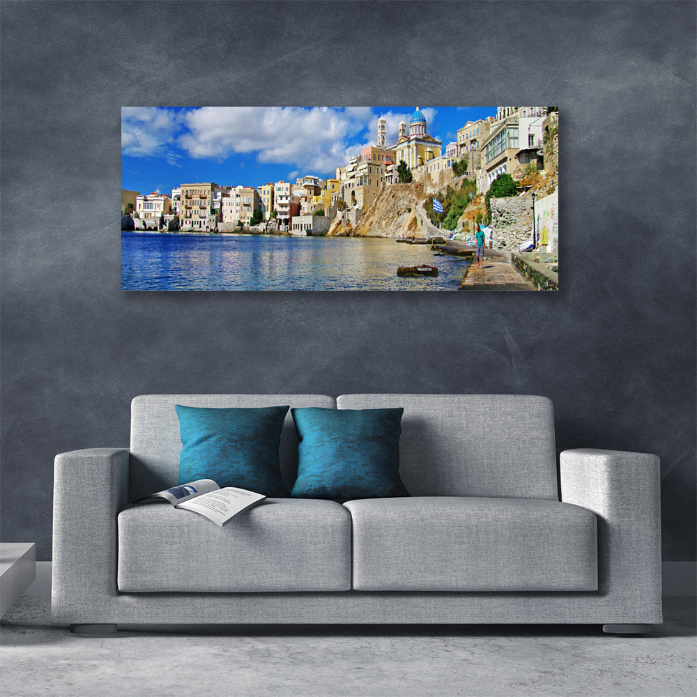 Tableaux architecture mer ville 125x50 impression sur toile murale - 2