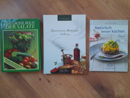 3 gebrauchte Kochbücher: Salate, Heilkräuter, natürliches Kochen – Rezepte - Bild 1 von 7