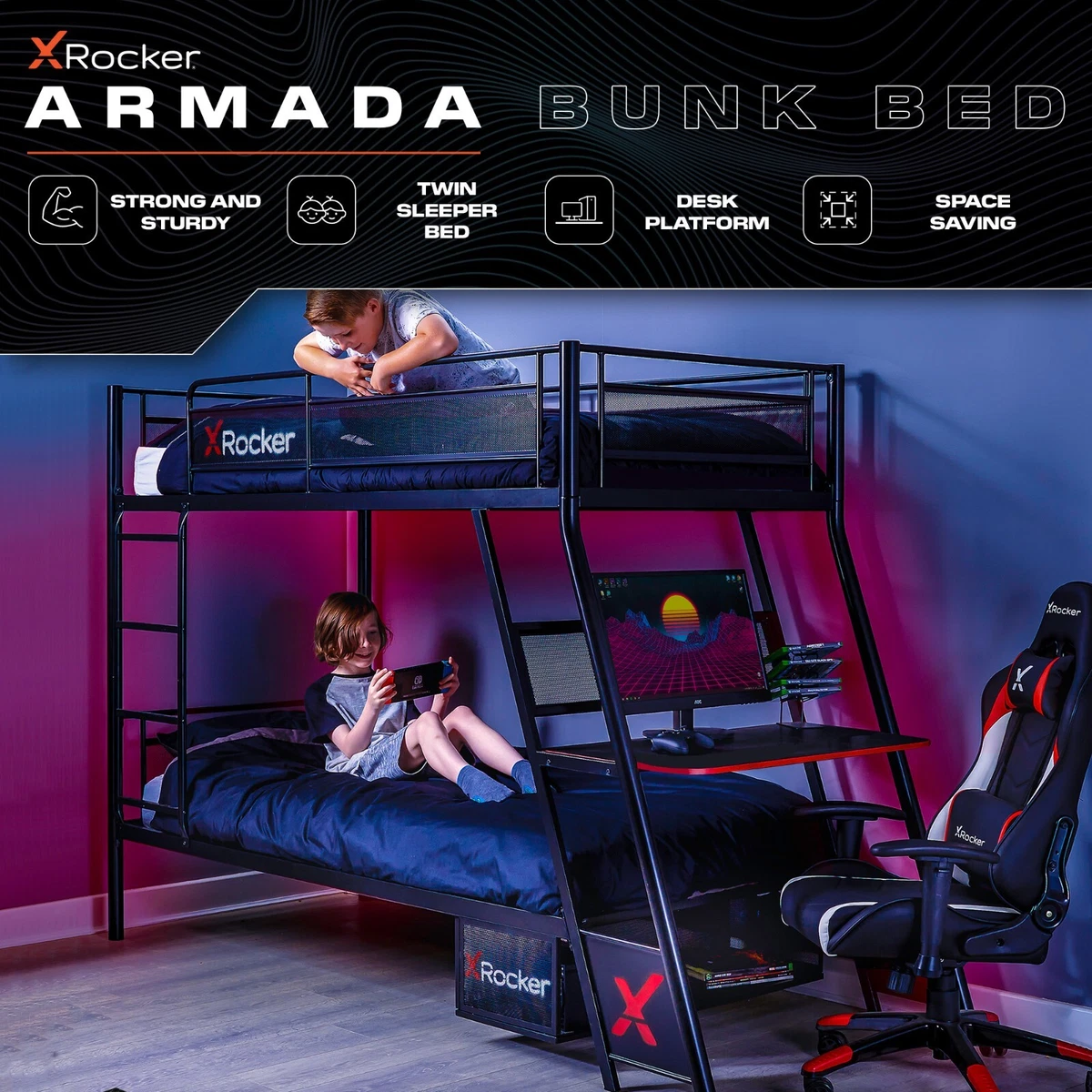 X rocker sale gaming desk bed